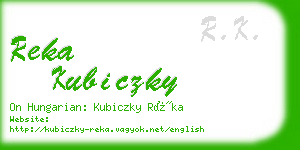 reka kubiczky business card
